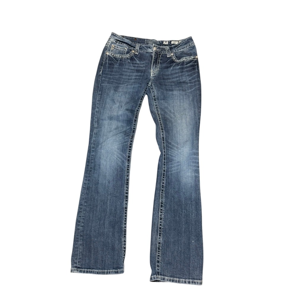 Miss Me Jeans Signature Boot Cut Jeans 31 X 34 Lace Pockets JW6171B - Picture 3 of 12